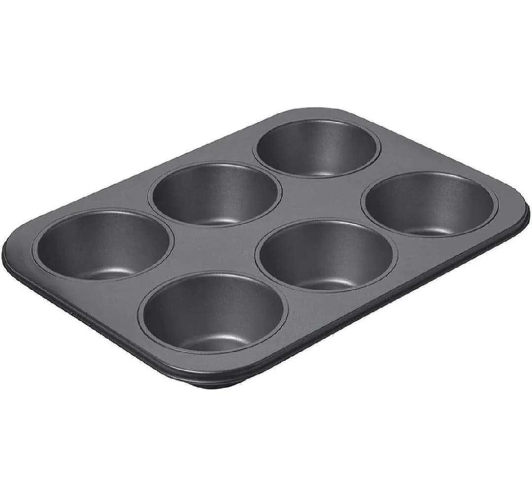 6-Cup Nonstick Muffin Pan Black