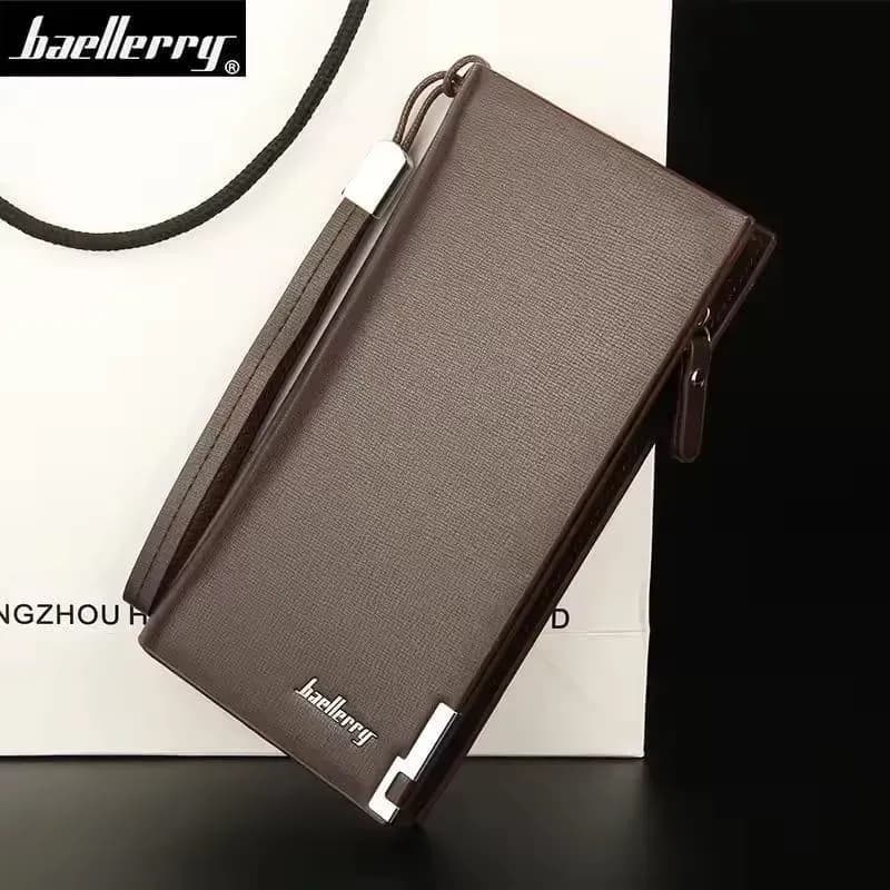 Men's Black Leather Tri-Fold Wallet 9.5x12cm