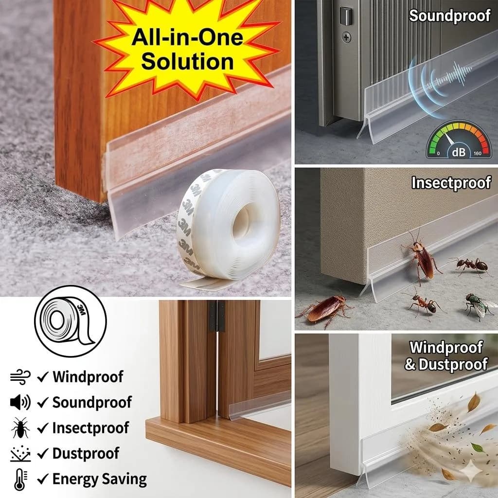 Silicone Weatherproof Seal Strip 25MM Transparent