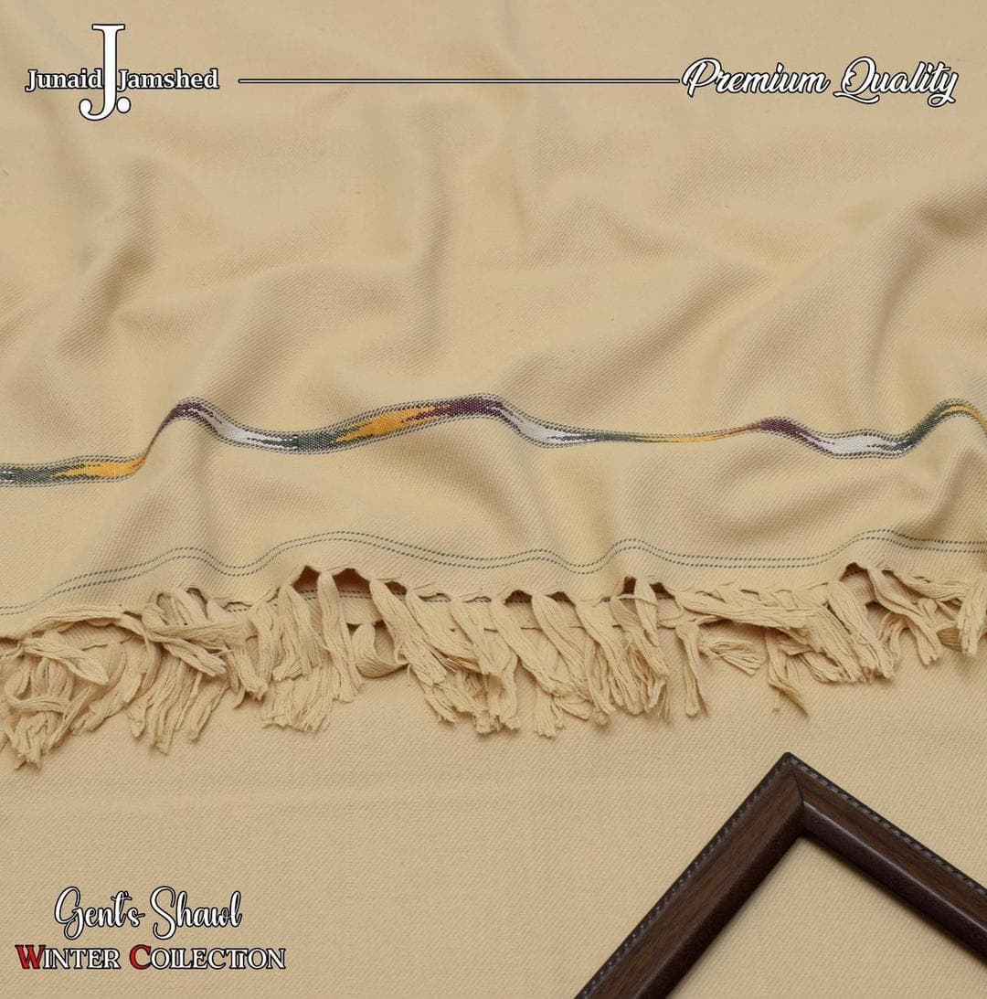 Peach Wool Shawl Winter Warm Elegant Embroidered Border